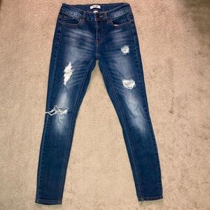 Refuge Dark Wash Holy Skinny Jeans